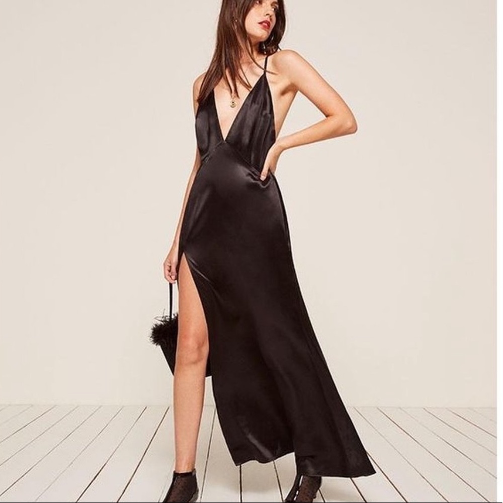 Reformation Amante Black Dress